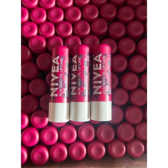 3 Nivea açaí seed oil lip care chap stick hydration smooth lips berry - Picture 1 of 3